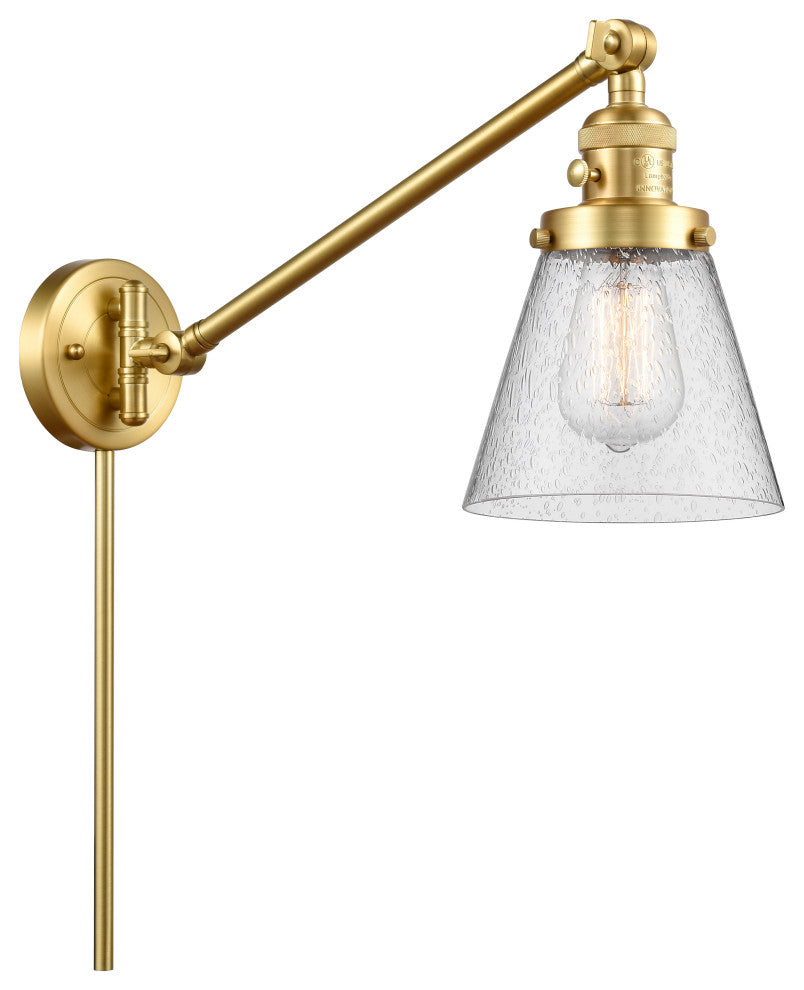 Cone Swing Arm With Switch, Satin Gold, Seedy, Seedy
