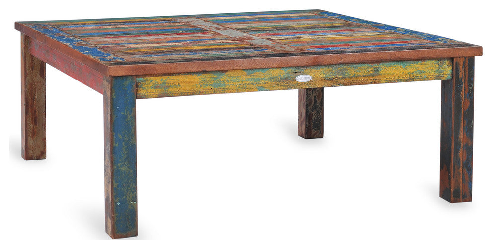 Square Coffee Table made from Recycled Teak Wood Boats