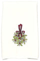 Traditional Mistletoe Decorative Holiday Floral Print Hand Towel, Green
