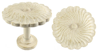 Large Sierra Drapery Medallion Holdback, Gilded French White