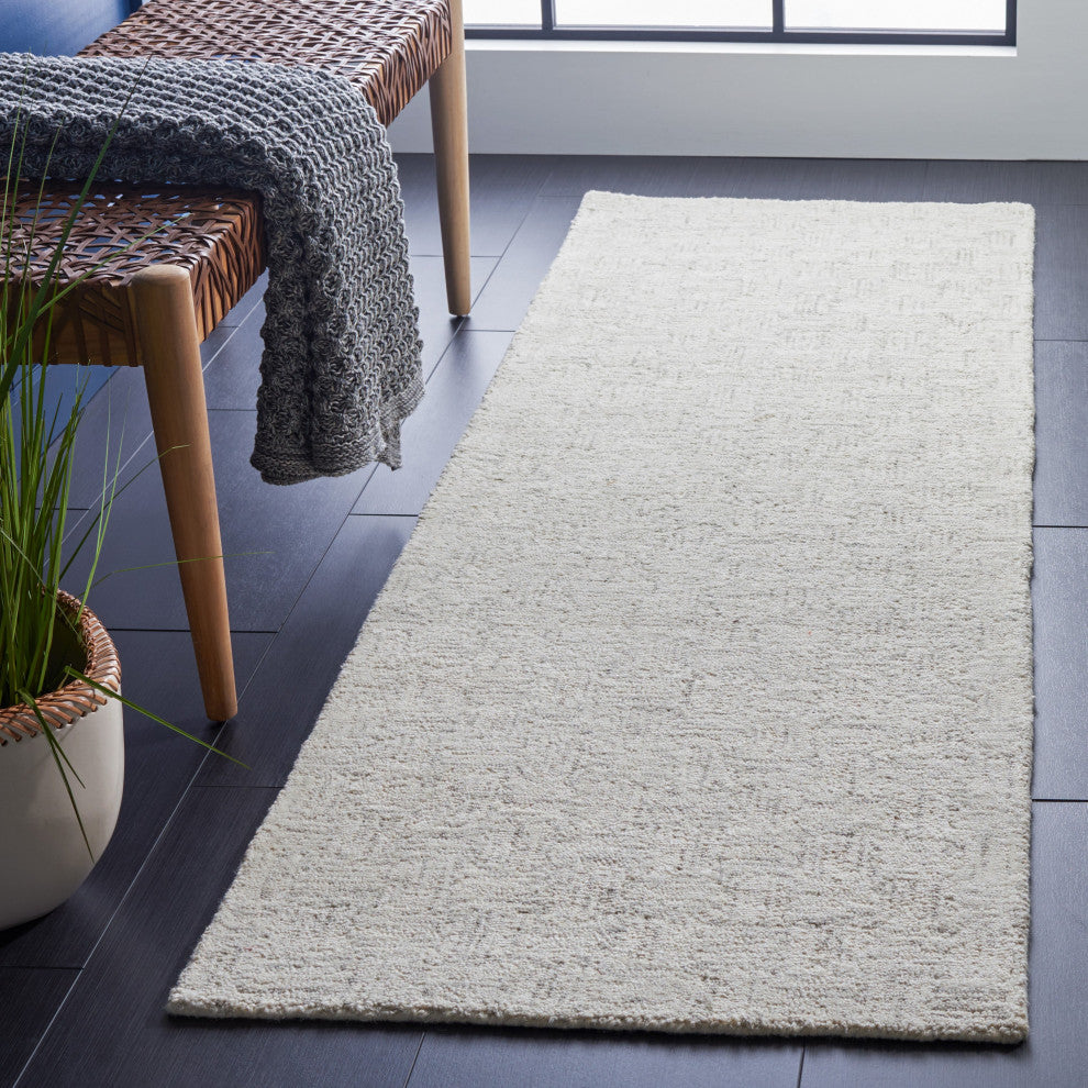 Safavieh Micro-Loop Mlp537F Geometric Rug, Light Gray and Ivory, 8'0"x10'0"