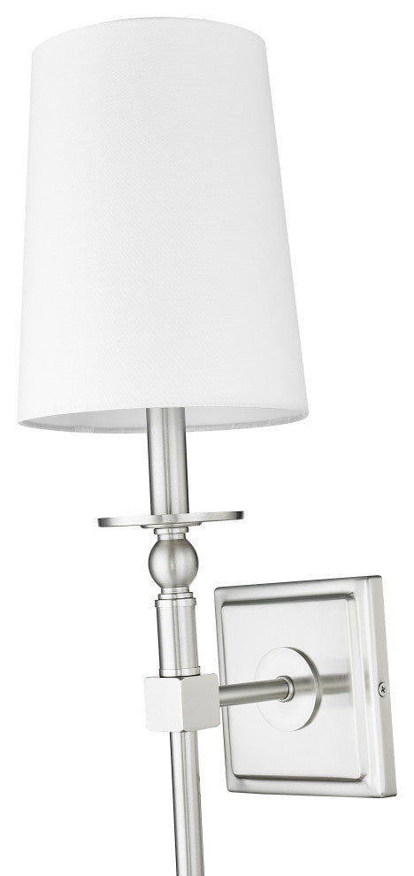1 Light 6.5 in. Brushed Nickel Sconce