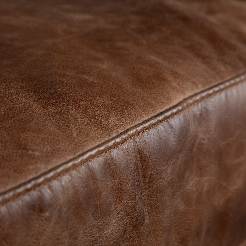 Cochrane II Genuine Brown Leather Three Seater Sofa