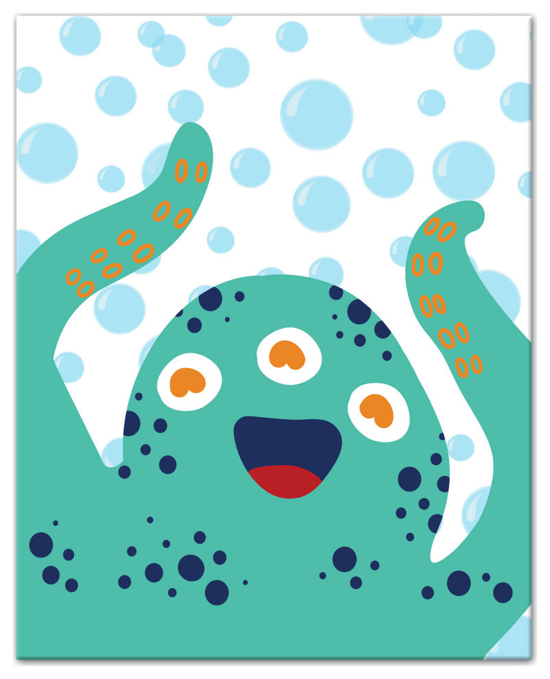 Green Sea Monster 16x20 Canvas Wall Art