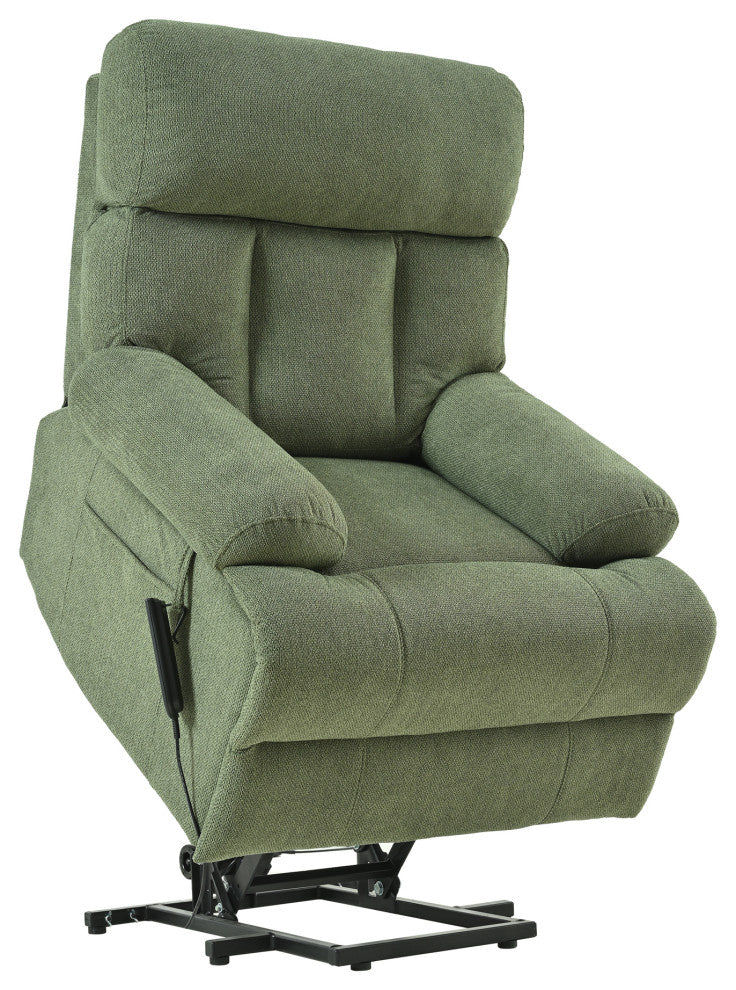 GDF Studio Oversized Power Lift Recliner Chair for Seniors, Remote Control, Dark Green
