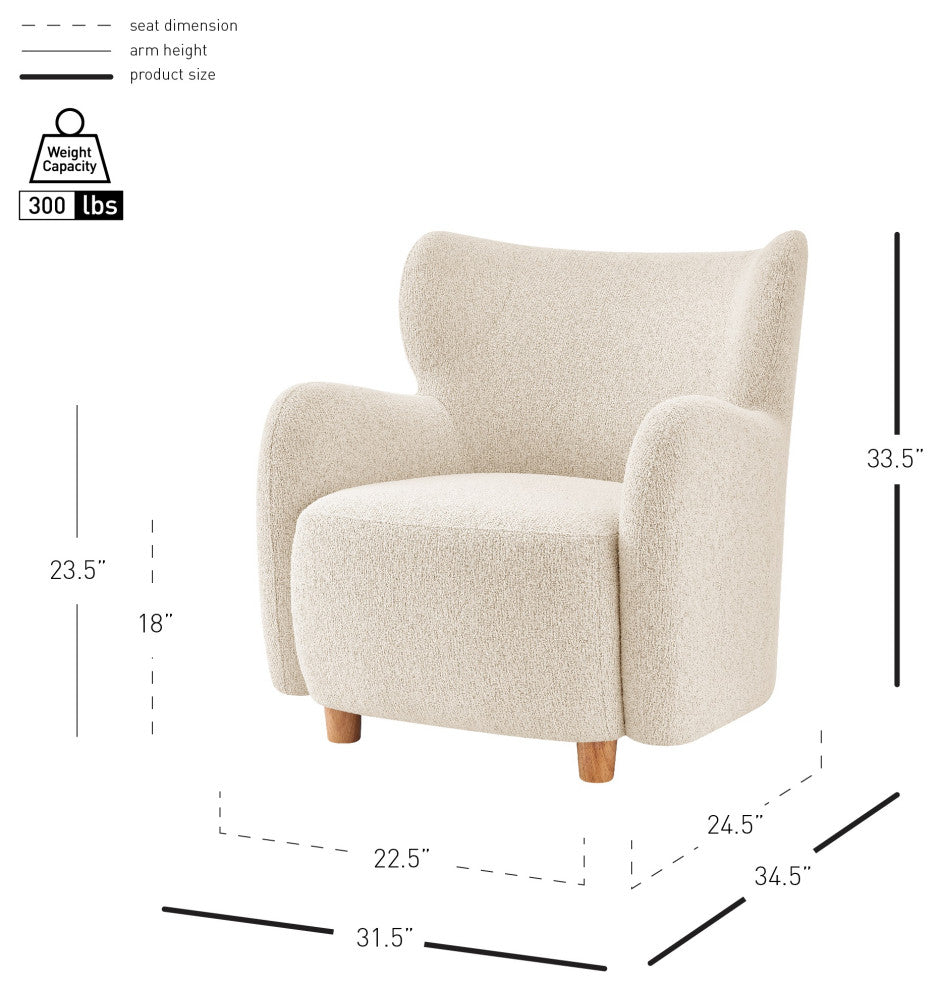 Tiffany Accent Arm Chair, Palladian Beige, Fabric