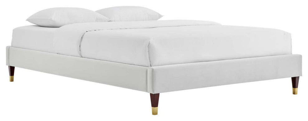 Elise King Performance Velvet Platform Bed MOD-6875-LGR