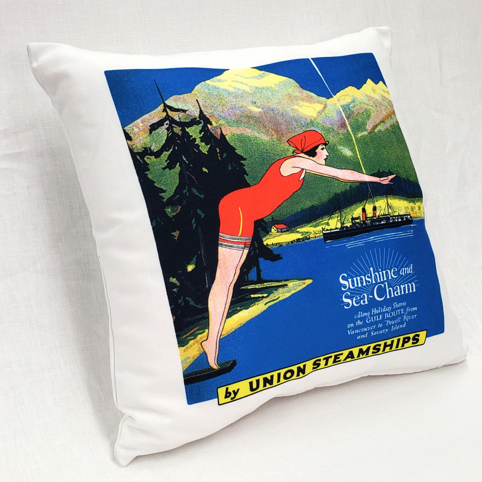 Sunshine and Sea-Charm Throw Pillow 20"x20", With Polyfill Insert