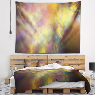 Perfect Yellow Starry Sky Abstract Wall Tapestry, 60"x50"