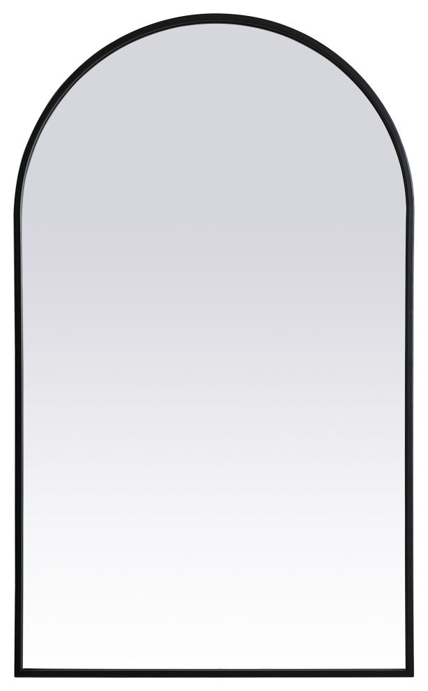 Metal Frame Arch Mirror 24X40 Inch, Black