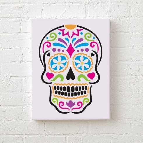 Sugar Skull Wall Art Stencil Trendy Easy Stencils, Medium