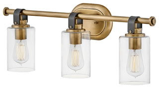 Hinkley Halstead Three Light Vanity, Heritage Brass