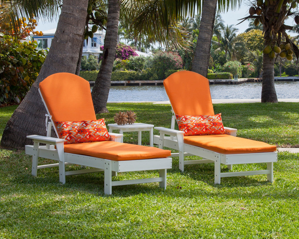 POLYWOOD South Beach Chaise 3-Piece Set, Mahogany