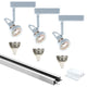 Jesco Kit-3Led143Whwh Jesco 3-Light 4 Ft Track Lighting Kit, White