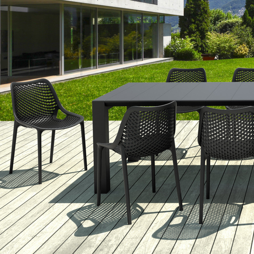 Air Extension Dining Set 11-Piece Black