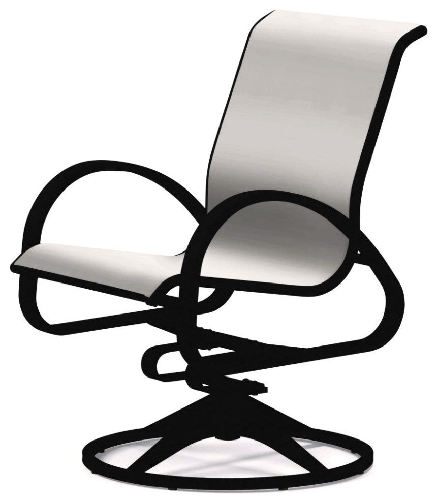Aruba II Sling Swivel Rocker, Textured Black, White