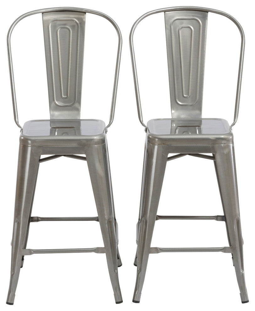 Tradd Metal Bistro Counter Stools, Set of 4, 24"