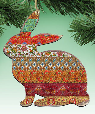 Country Quilted Bunny Ornament