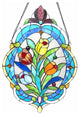 Kelda Tiffany-Glass Tulip Window Panel