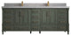 Aberdeen 84 Double Sink Bath Vanity in Pewter Green 2" Pearl Gray