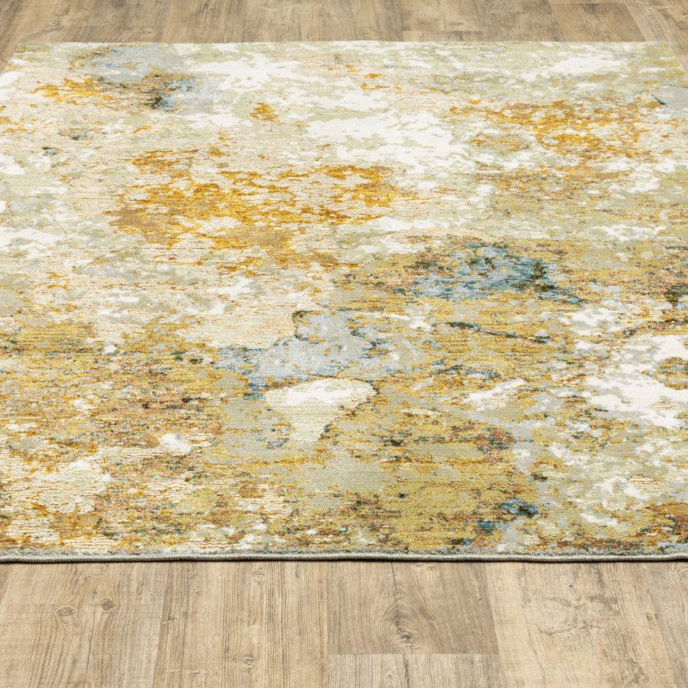 Elements Alabaster Gold/Beige Area Rug, 2'6"x12'