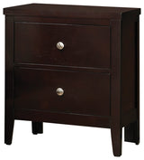 Wood Nightstand with 2 Drawers, Cappuccino