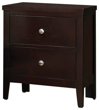 Wood Nightstand with 2 Drawers, Cappuccino