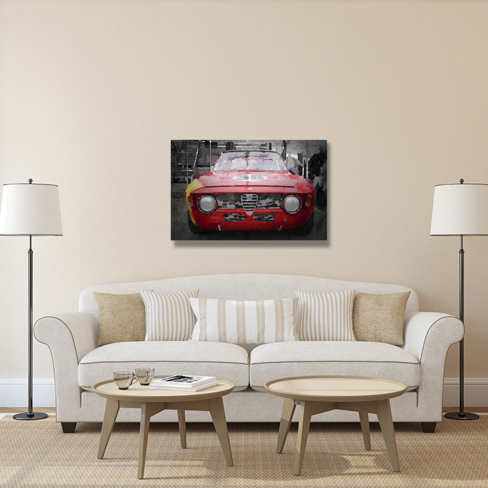 "1967 Alfa Romeo GTV Watercolor" Fine Art Print