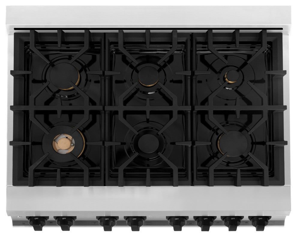 ZLINE 36" Dual Fuel Range, Stainless With White Matte Door RAZ-WM-36-MB