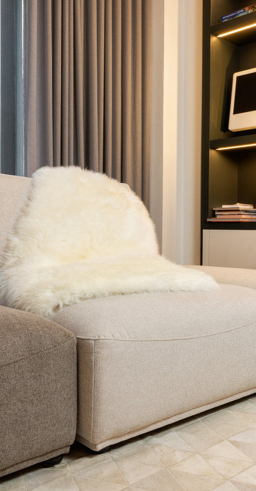 3' x 5' Natural Rectangular Sheepskin Area Rug