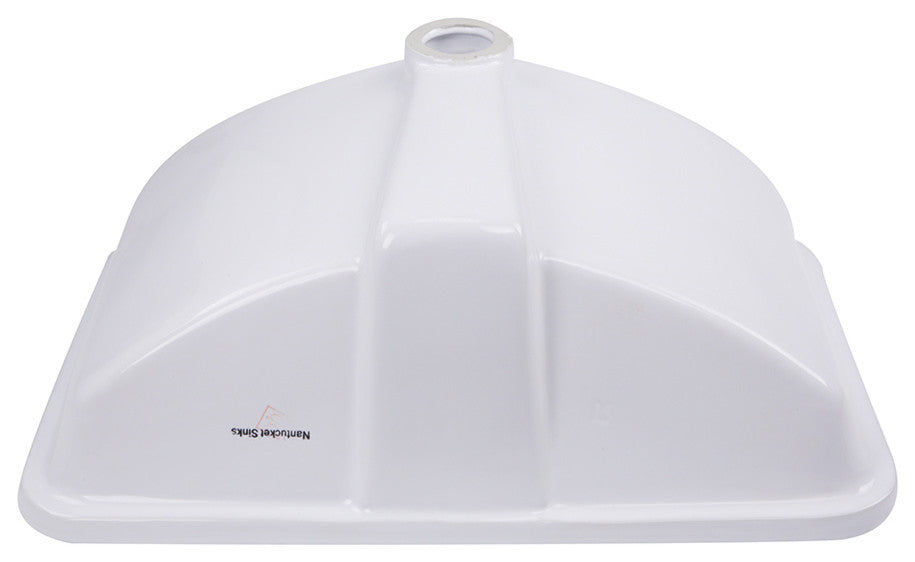 Nantucket Sinks GB-18x12-W Glazed Bottom Rectangular Ceramic Sink In White