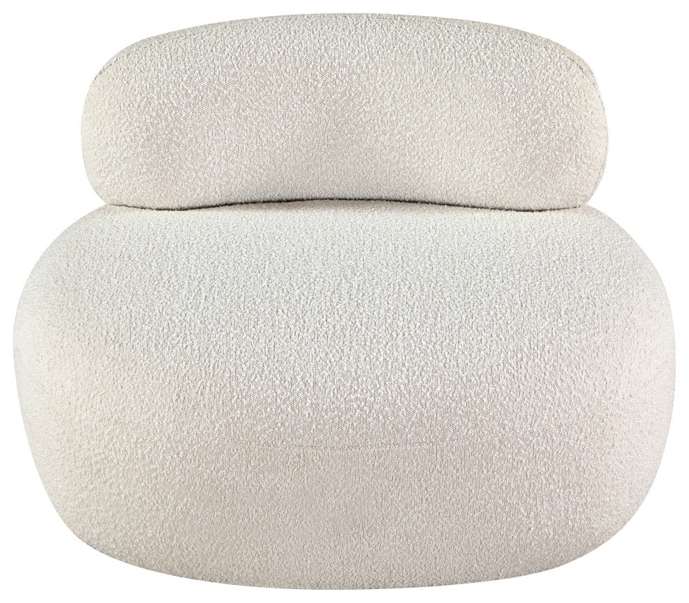 Venti Black Boucle Fabric Upholstered Set, Cream, Chair