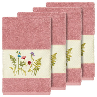 Serenity 4-Piece Embellished Hand Towel Set, Tea Rose