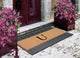Rosewood Black/Beige 24"x36" Rubber And Coir Monogrammed Doormat, U