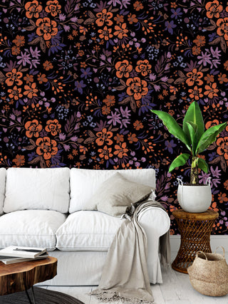 Devon Floral Wallpaper, Sample 12"x8"