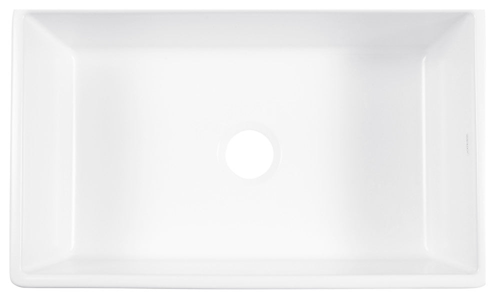 Austen Matte White Fireclay 30" Single Bowl Farmhouse Undermount Kitchen Sink