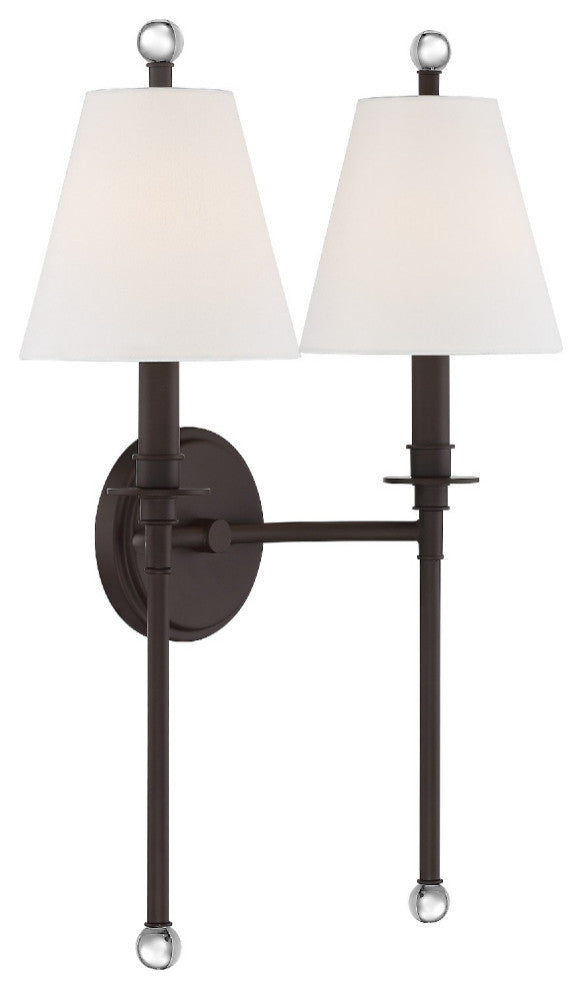 Riverdale 2 Light Dark Bronze Wall Mount