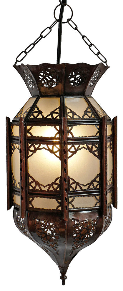 Small Moroccan Tin Frosted Lantern