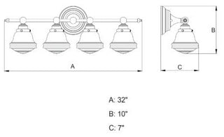 Vaxcel Huntley 4-Light Vanity, Oil Rubbed Bronze