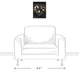 Fun Heart Chalk 11x14 Canvas Wall Art