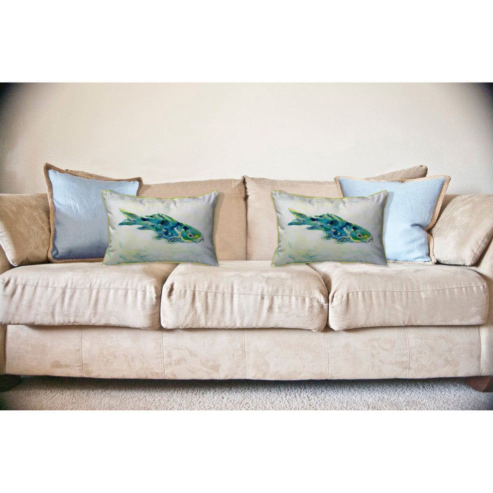 Blue Koi Large Indoor/Outdoor Pillow 16x20