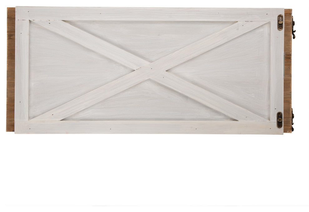26"L Washed White Wooden Tree Collar