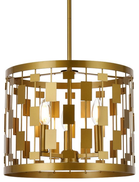 Louie 3-Light Pendant, Brass