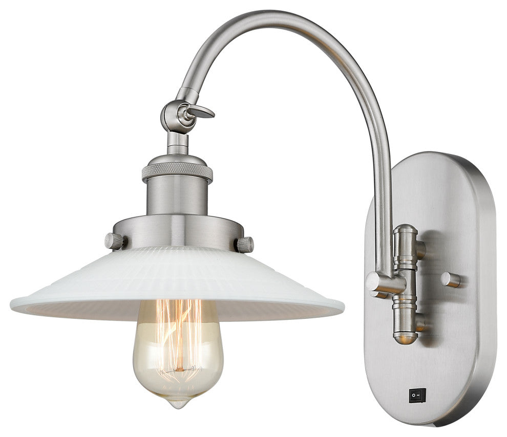 Innovations 918-1W-SN-G1-LED Halophane 1 Light Sconce, Brushed Satin Nickel