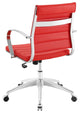 Computer Work Desk Chair, Faux Leather, Red, Modern, Home Business Office
