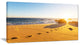 "Large Footprints On Beach Sand" Modern Beach Canvas Art Print, 32"x16"