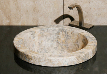 BPDMR2 Gold Travertine Honed #001 Bar & Prep Sink