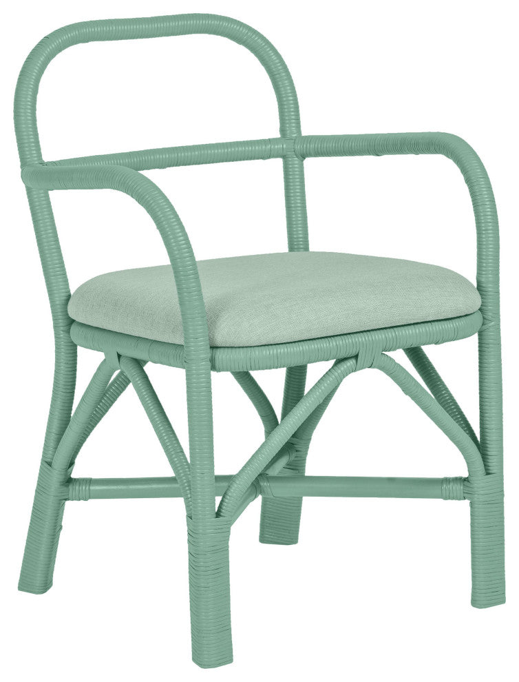 Ginny Green Rattan Dining Chair - Green
