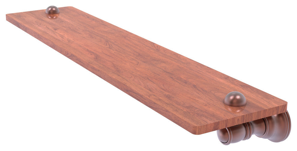 Allied Brass Carolina 22" Wood Shelf, Antique Copper