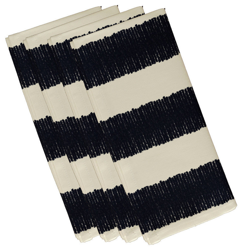 Twisted Stripe Stripe Print Napkin, Navy Blue, Set of 4
